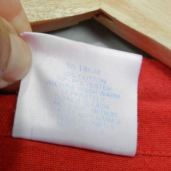 Vintage 80s LA Seat Covers Padded Shoulder Cropped Top Est Sz M Snap V Neck Red - Picture 6 of 10